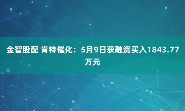 金智股配 肯特催化：5月9日获融资买入1843.77万元